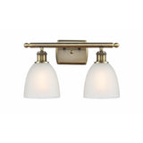 Innovations 516-2W-AB-G381 Transitional Two Light Bath Vanity from Ballston Collection in Brass - Antique Finish