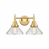 2 Light Bath Vanity-9.25 Inches Tall and 17 Inches Wide-Satin Gold Finish-Seedy Glass