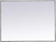 Eternity 36" x 27" Rectangle Metal Frame Mirror in Gray