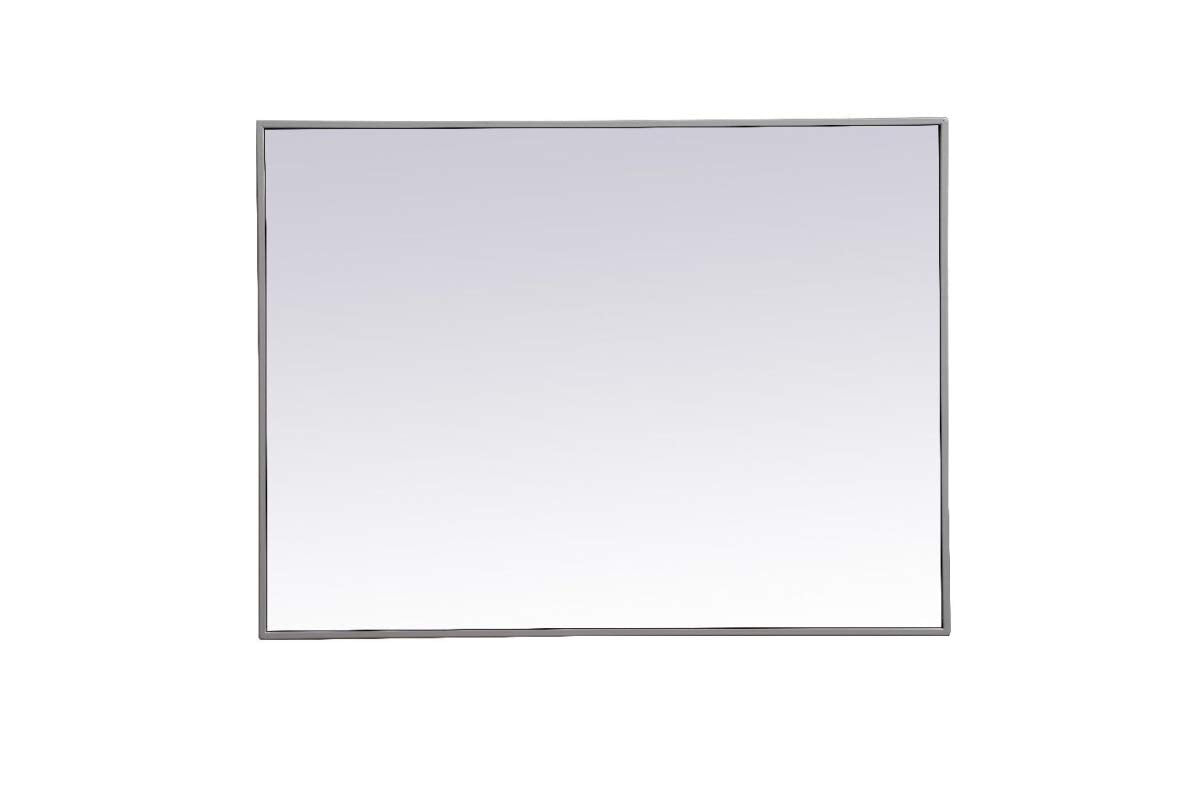 Eternity 36" x 27" Rectangle Metal Frame Mirror in Gray