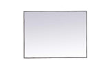 Eternity 36" x 27" Rectangle Metal Frame Mirror in Gray