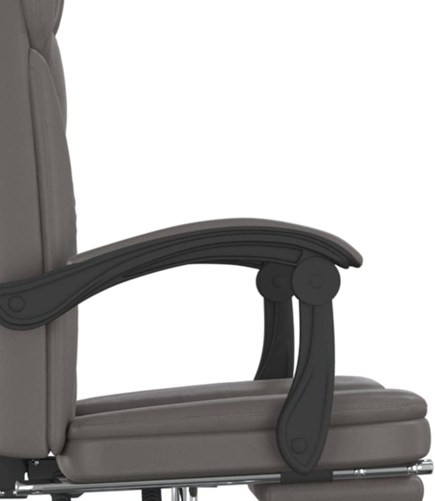 Reclining Office Chair Gray Faux Leather (15.15 KG/33.33 LBS)