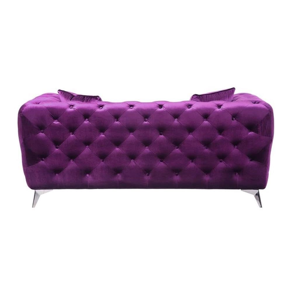 Atronia Loveseat in Purple Fabric