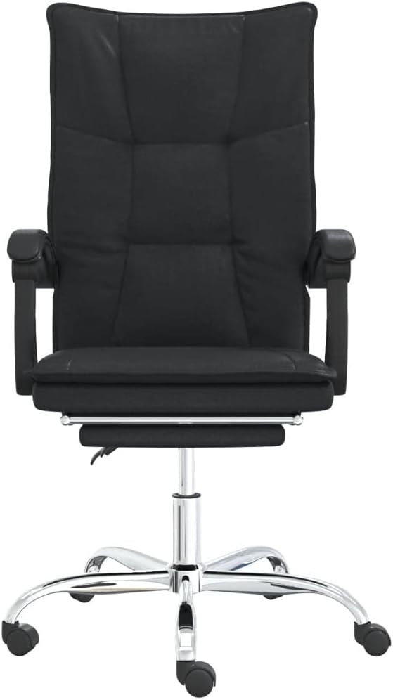 Reclining Office Chair Black Faux Leather (15.35 KG/33.77 LBS)