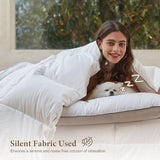 Down Feather Fibers Comforter, Ultra-Soft Cotton Blend Fabric, Medium Weight for All