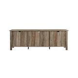 Farmhouse Rustic Wood Barn Door 70" TV Stand Console with Storage in Rustic Gray