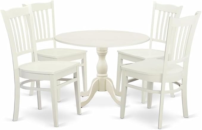 DMGR5-MAH-W 5 Piece Dining Room Table Set Includes a Round Kitchen