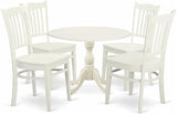 DMGR5-MAH-W 5 Piece Dining Room Table Set Includes a Round Kitchen