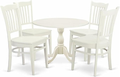 DMGR5-MAH-W 5 Piece Dining Room Table Set Includes a Round Kitchen