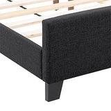 Ellery Black Engineered Wood and Fabric Tufted Queen Bed