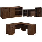 3-Piece Set with L-Shaped Desk & Hutch & Office Credenza