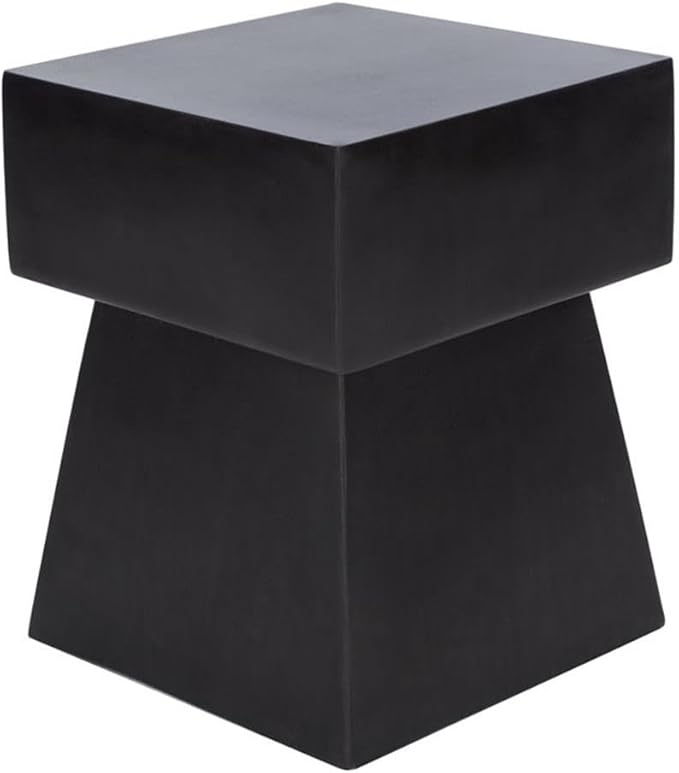 Outdoor Zen Black Mushroom Modern Concrete Accent Table