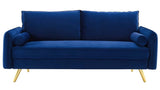 Revive Performance Velvet Sofa, Navy