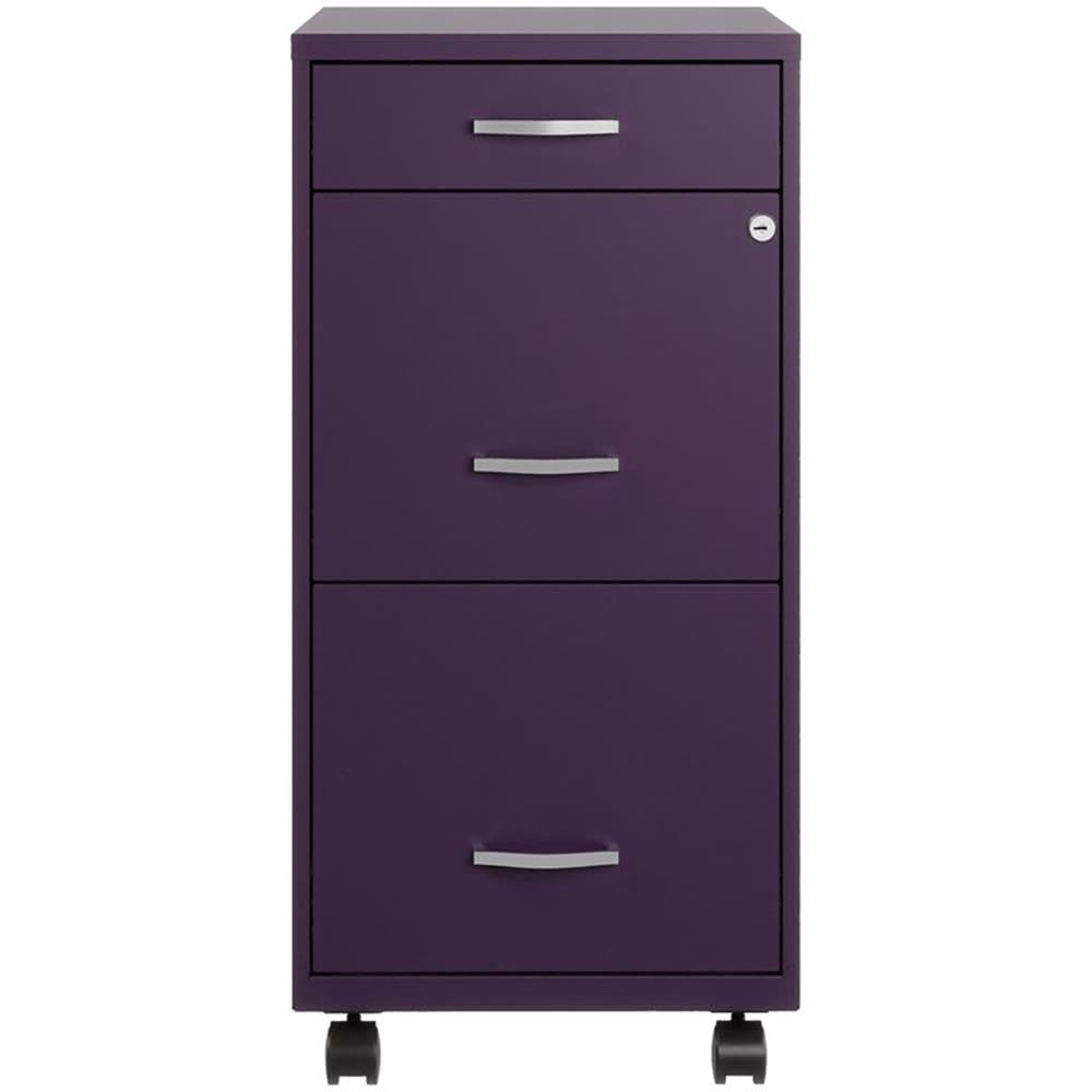 Space Solutions 18" Deep Modern Mobile Metal Organizer File Cabinet