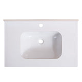 30" Modern Bathroom Vanity with Marble Look & Ceramic Sink