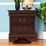 Alisdair Traditional 2 Drawer Nightstand, Dark Brown