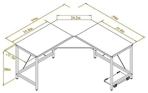 L Shaped Desk, Large L Shaped Computer Desk Office Desk, 59+59 inch L Shaped Gaming Desk with CPU Stand, Sturdy Corner Gaming Desk Writing Desk L Shaped Workstation Desks for Home Office Corner