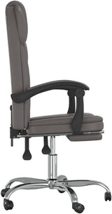 Reclining Office Chair Gray Faux Leather (15.15 KG/33.33 LBS)