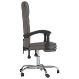 Reclining Office Chair Gray Faux Leather (15.15 KG/33.33 LBS)