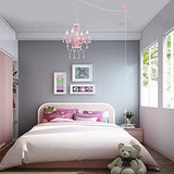 Chandelier Lighting with Cord Pink Chandelier Small Crystal Chandelier 4 Light Girls