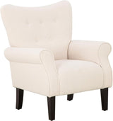 Modern Accent Chair,High Back Armchair,Upholstered Fabric Button Single Sofa