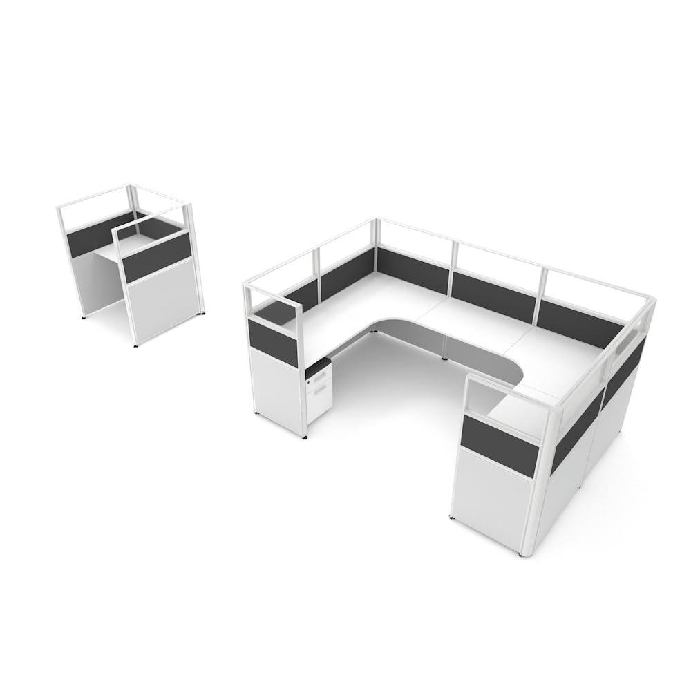 Office Cubicle Furniture Kit - Customizable Cubicle Desks with Adjustable Panels