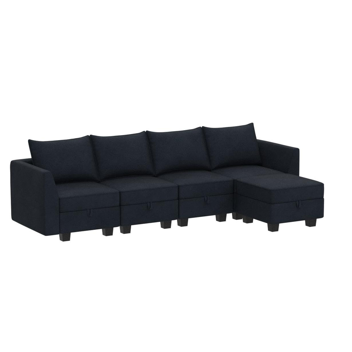 Modular Sectional Sofa Velvet L Shaped Couch with Storage Ottoman Convertible