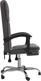 SKM Reclining Office Chair Gray Faux Leather (15.2 KG/33.44 LBS)