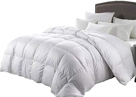 Twin/Twin XL Size 1500 Thread Count Goose Down Alternative Comforter, 100 Percent Egyptian Cotton, 1500 TC, 750FP, 50Oz, Solid White Down Alt Comforter