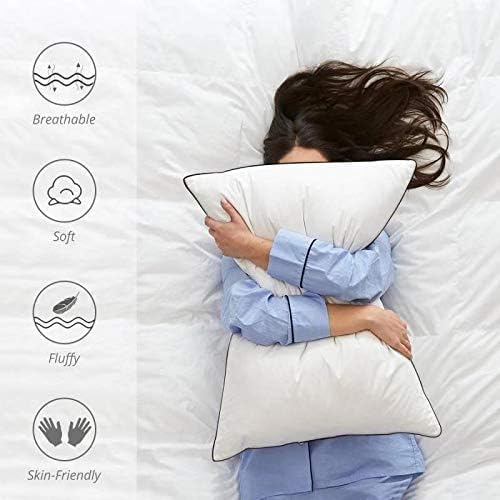 Pillows Queen Size Set of 2 for Sleeping, Soft and Supportive Bed Pillow for Side and Back Sleeper,