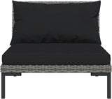 10 Piece Patio Lounge Set with Cushions - Weather-Resistant Poly Rattan Outdoor