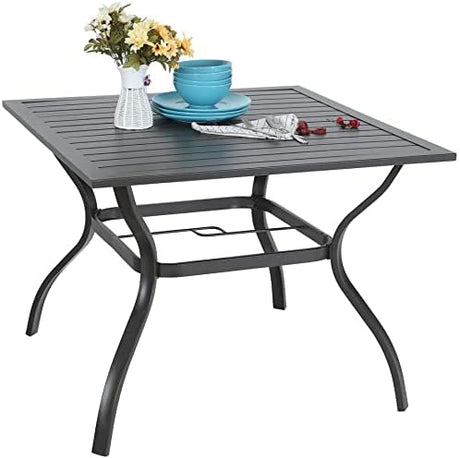 Patio Dining Table Square Backyard Bistro Table Outdoor Furniture Garden Table