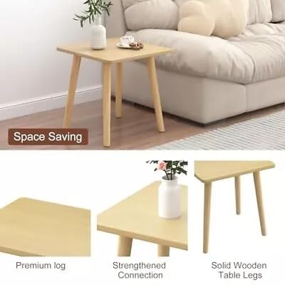 Small Side Table for Living Room or Bedroom with Modern Design Wood Finish in Brown