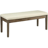 Furniture Bench, Beige Linen & Salvage Brown