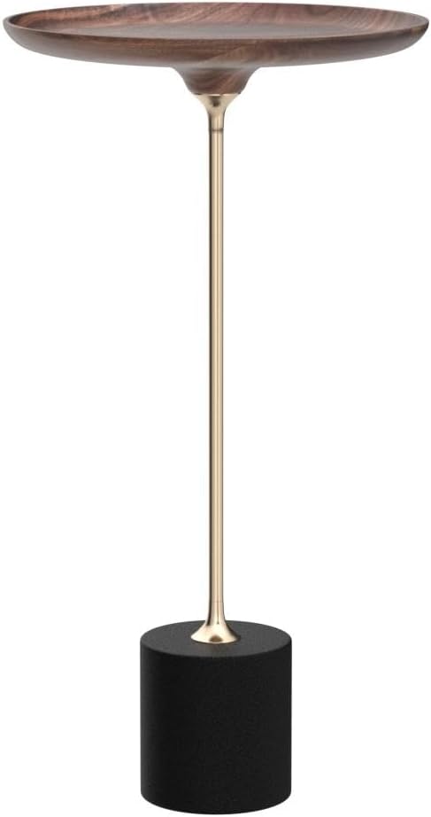 Castiglia Small Round Side Table, Accent Pedestal Coffee Table with Wood Table Top