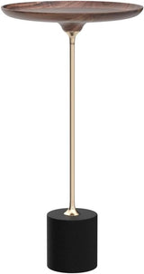 Castiglia Small Round Side Table, Accent Pedestal Coffee Table with Wood Table Top