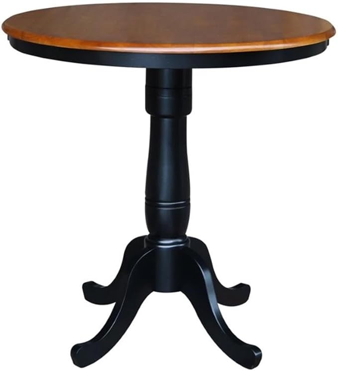 36-Inch Round by 36-Inch High Top Ped Table, Black/Cherry