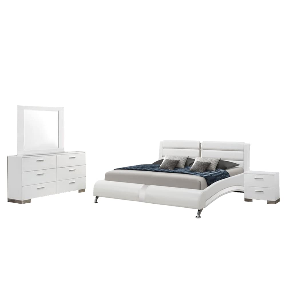 Jeremaine Queen Bed 4-Piece Set, White