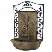 Lily 33-Inch Polystone Outdoor Wall Water Fountain - Electric Submersible Pump