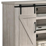 TV Media Entertainment Console, 2 Sliding Barn Doors, Dusty, Gray and Black