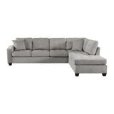 Emilio Velvet Upholstered Reversible Sectional in Taupe