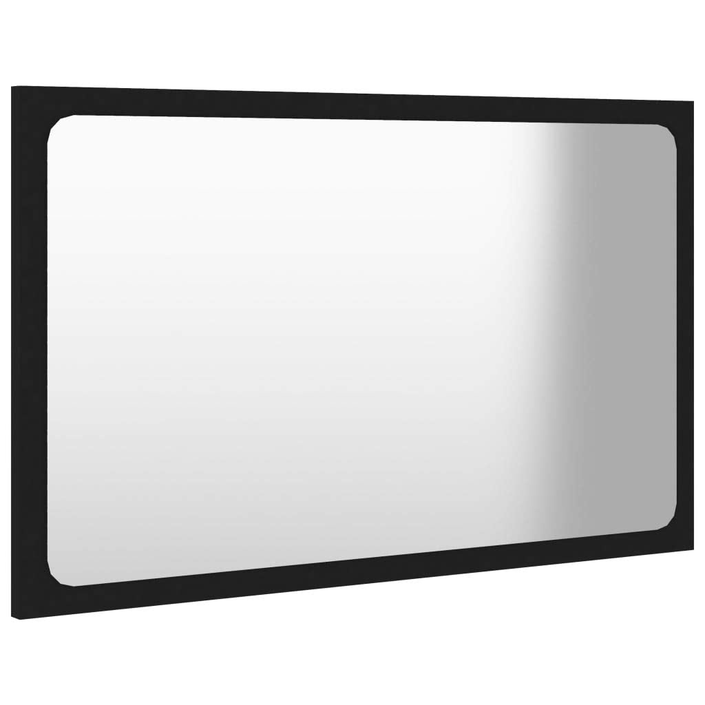 Engineered Wood Bathroom Mirror - Durable, Modern, and Stylish Black