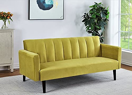 Furniture Direct Regal Modern Convertible Full Out Futon Sofa Compact Channel Stitch