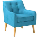 Felicity Mid-Century Fabric Arm Chair, Teal 29.5D x 25W x 30.5H Inch