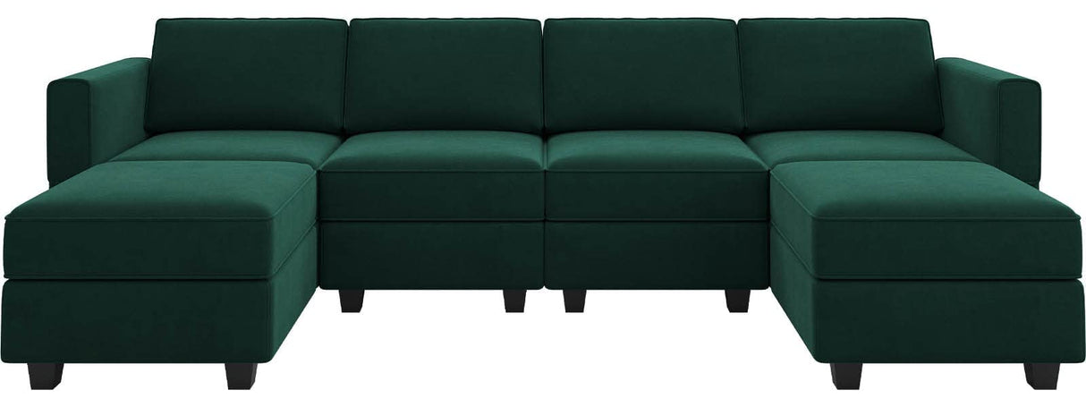 Modular Sectional Sofa Oversized U Shaped Sectional Couch with Reversible Chaise Velvet