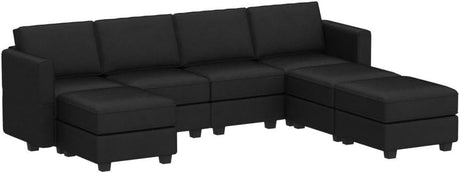 Modular Sectional Sofa U Shaped Sectional Couch with Reversible Chaises Velvet