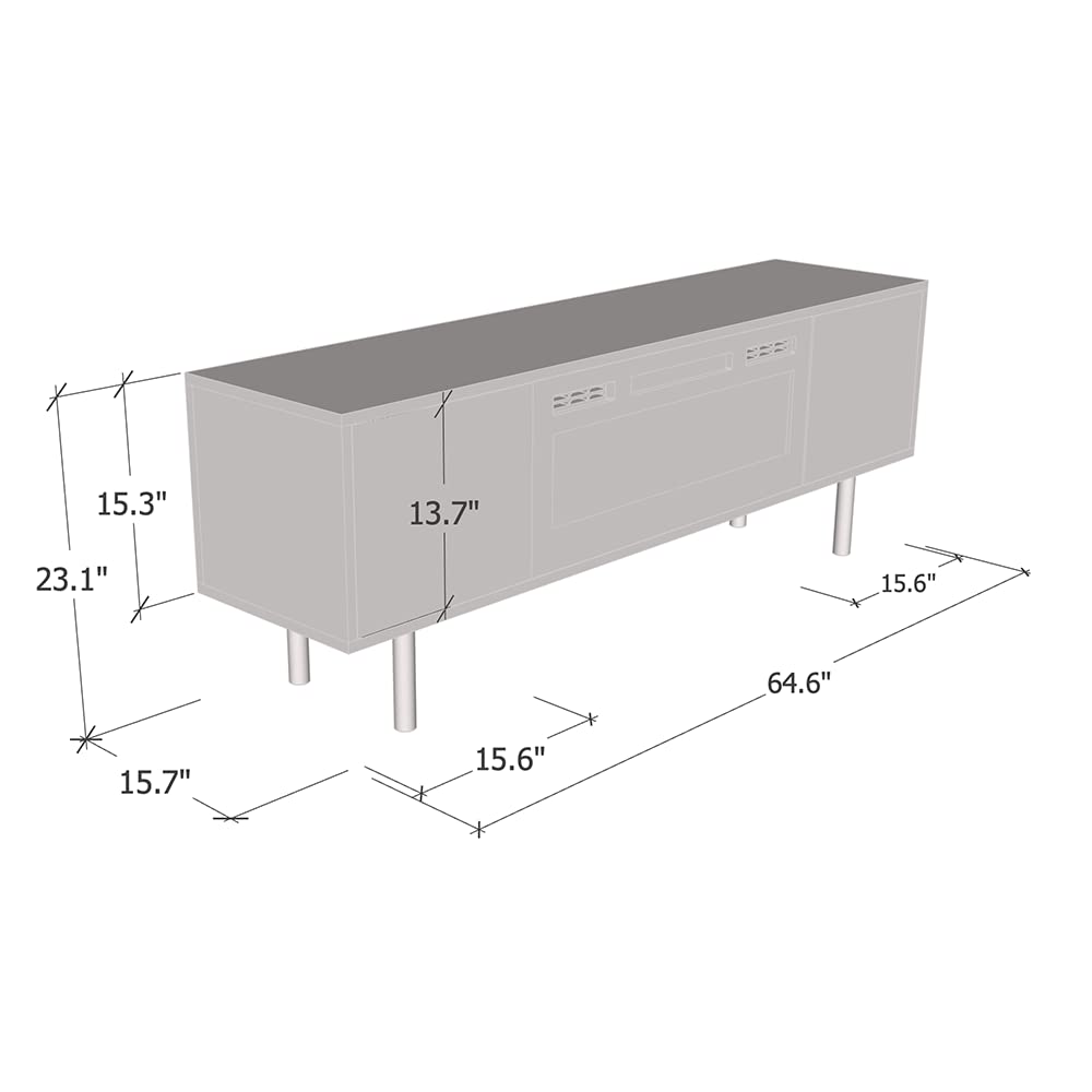 Goldie BL-EF Floating Fireplace TV Stand for TVs up to 75", Modern High Gloss