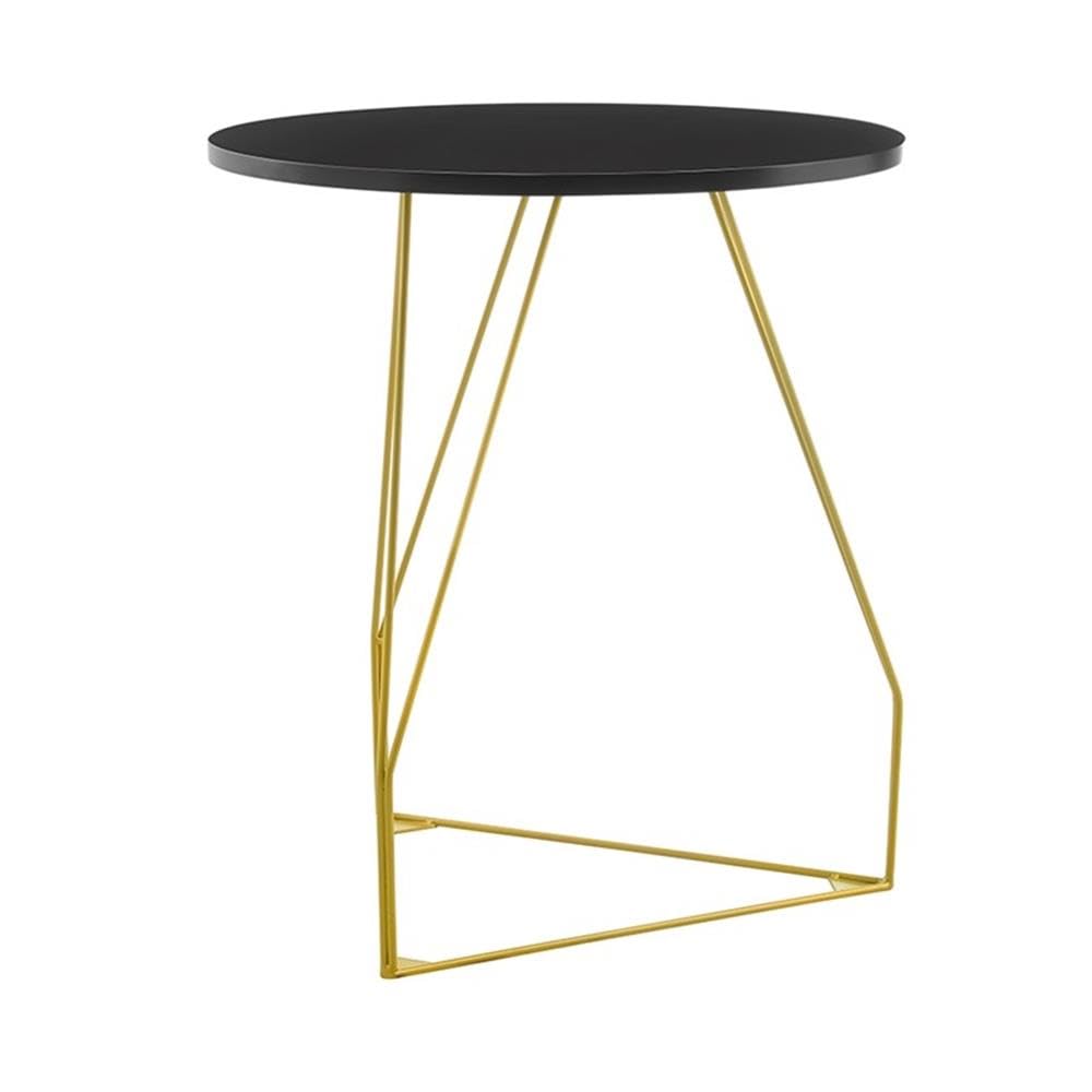 Finch Orlando Round Metal Side Accent Table with Black Metal Top