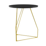 Finch Orlando Round Metal Side Accent Table with Black Metal Top