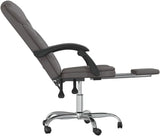 Reclining Office Chair Gray Faux Leather (15.15 KG/33.33 LBS)